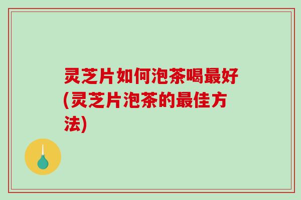 灵芝片如何泡茶喝好(灵芝片泡茶的佳方法)