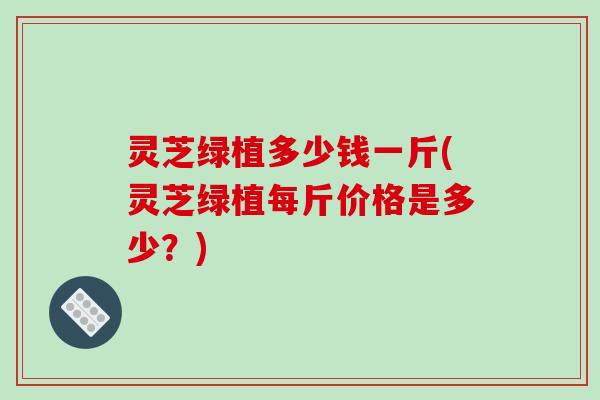灵芝绿植多少钱一斤(灵芝绿植每斤价格是多少？)