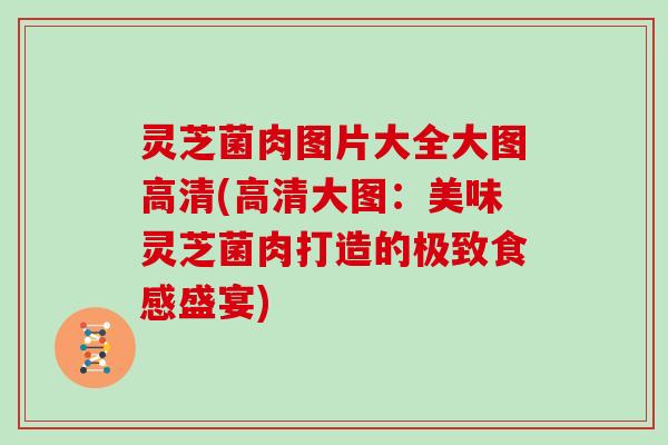 灵芝菌肉图片大全大图高清(高清大图：美味灵芝菌肉打造的极致食感盛宴)