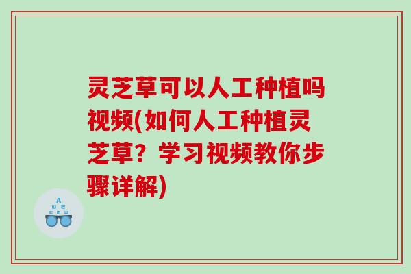 灵芝草可以人工种植吗视频(如何人工种植灵芝草？学习视频教你步骤详解)