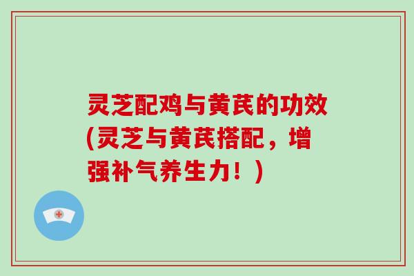 灵芝配鸡与黄芪的功效(灵芝与黄芪搭配，增强补气养生力！)