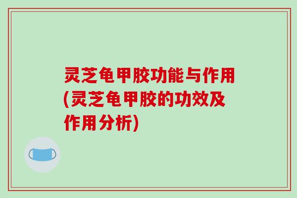 灵芝龟甲胶功能与作用(灵芝龟甲胶的功效及作用分析)