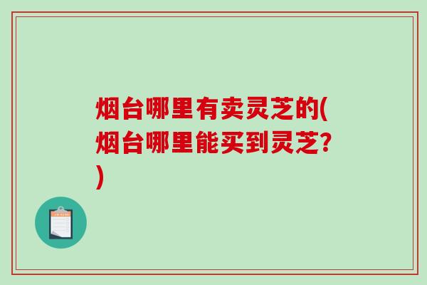 烟台哪里有卖灵芝的(烟台哪里能买到灵芝？)