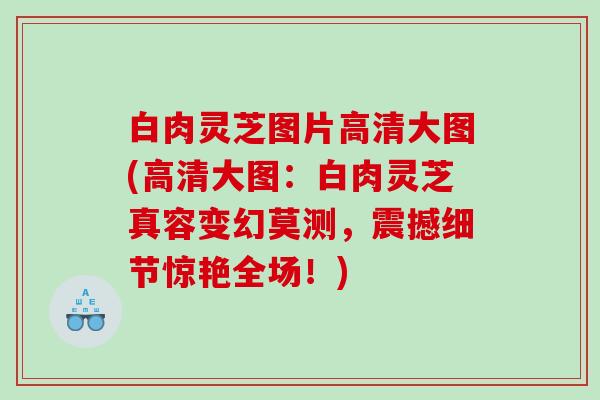 白肉灵芝图片高清大图(高清大图：白肉灵芝真容变幻莫测，震撼细节惊艳全场！)