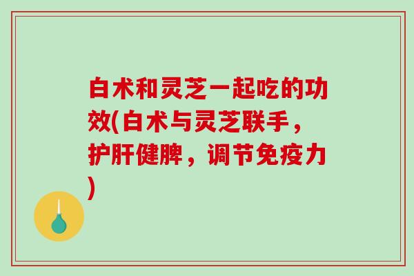 白术和灵芝一起吃的功效(白术与灵芝联手，健脾，调节免疫力)