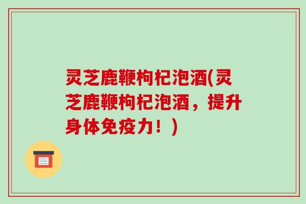 灵芝鹿鞭枸杞泡酒(灵芝鹿鞭枸杞泡酒，提升身体免疫力！)