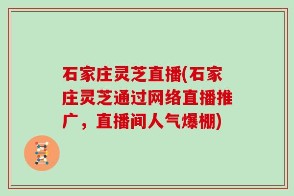 石家庄灵芝直播(石家庄灵芝通过网络直播推广，直播间人气爆棚)