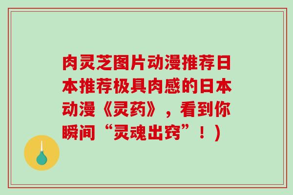 肉灵芝图片动漫推荐日本推荐极具肉感的日本动漫《灵药》，看到你瞬间“灵魂出窍”！)
