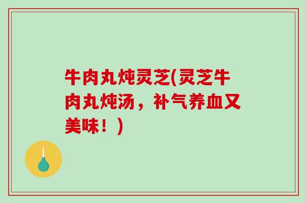 牛肉丸炖灵芝(灵芝牛肉丸炖汤，又美味！)