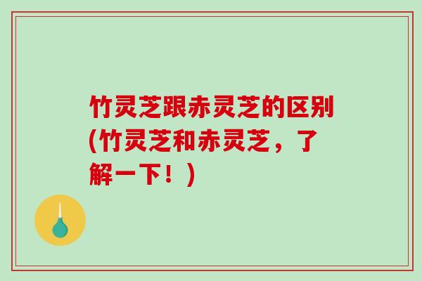 竹灵芝跟赤灵芝的区别(竹灵芝和赤灵芝，了解一下！)
