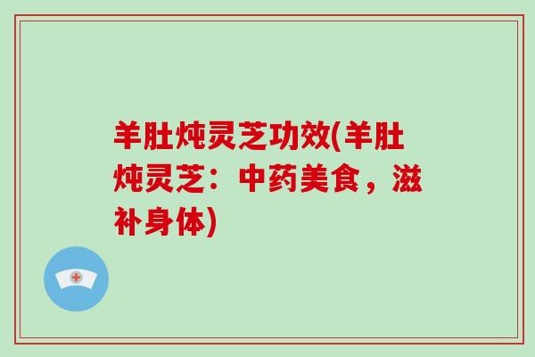羊肚炖灵芝功效(羊肚炖灵芝：美食，滋补身体)