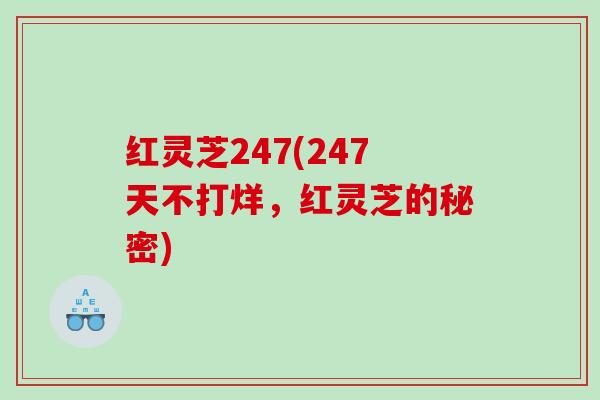 红灵芝247(247天不打烊，红灵芝的秘密)