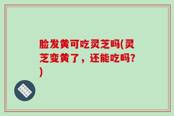 脸发黄可吃灵芝吗(灵芝变黄了，还能吃吗？)