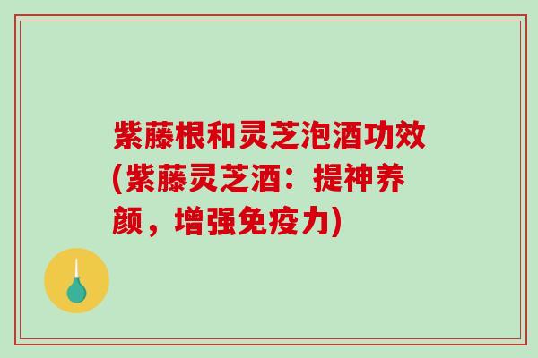 紫藤根和灵芝泡酒功效(紫藤灵芝酒：提神养颜，增强免疫力)