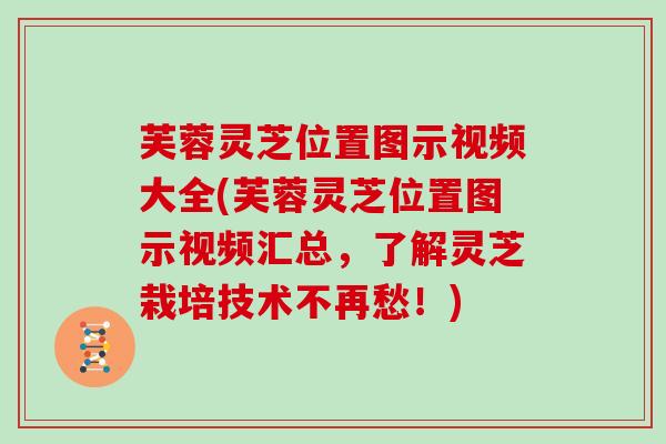 芙蓉灵芝位置图示视频大全(芙蓉灵芝位置图示视频汇总，了解灵芝栽培技术不再愁！)