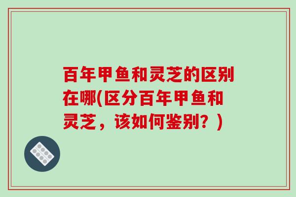 百年甲鱼和灵芝的区别在哪(区分百年甲鱼和灵芝，该如何鉴别？)