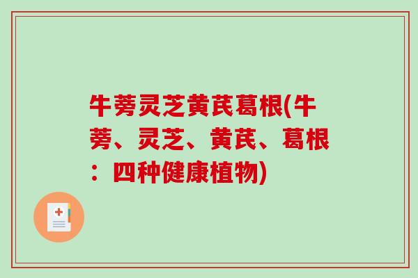 牛蒡灵芝黄芪葛根(牛蒡、灵芝、黄芪、葛根：四种健康植物)