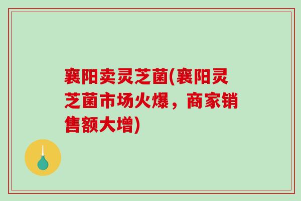 襄阳卖灵芝菌(襄阳灵芝菌市场火爆，商家销售额大增)