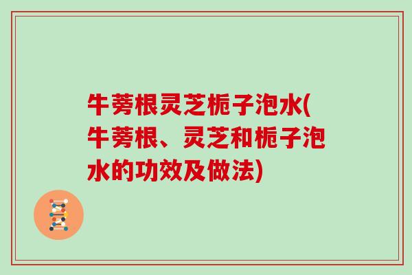 牛蒡根灵芝栀子泡水(牛蒡根、灵芝和栀子泡水的功效及做法)