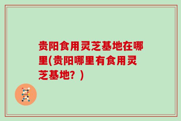 贵阳食用灵芝基地在哪里(贵阳哪里有食用灵芝基地？)