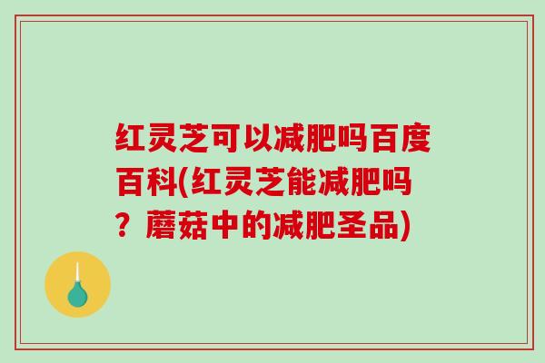 红灵芝可以吗百度百科(红灵芝能吗？蘑菇中的圣品)