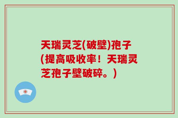 天瑞灵芝(破壁)孢子(提高吸收率！天瑞灵芝孢子壁破碎。)