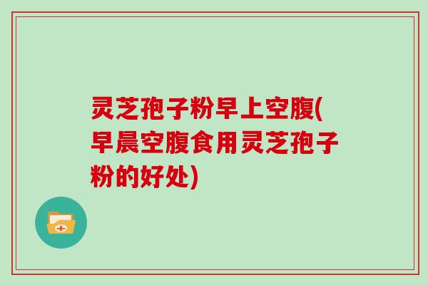 灵芝孢子粉早上空腹(早晨空腹食用灵芝孢子粉的好处)