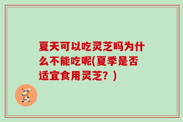 夏天可以吃灵芝吗为什么不能吃呢(夏季是否适宜食用灵芝？)
