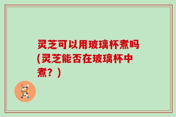 灵芝可以用玻璃杯煮吗(灵芝能否在玻璃杯中煮？)