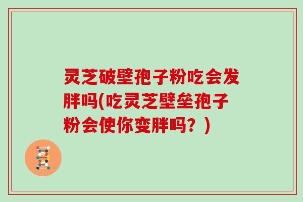灵芝破壁孢子粉吃会发胖吗(吃灵芝壁垒孢子粉会使你变胖吗？)