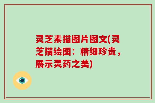 灵芝素描图片图文(灵芝描绘图：精细珍贵，展示灵药之美)