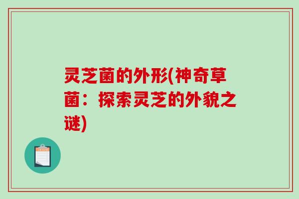 灵芝菌的外形(神奇草菌：探索灵芝的外貌之谜)