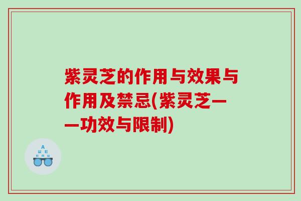 紫灵芝的作用与效果与作用及禁忌(紫灵芝——功效与限制)