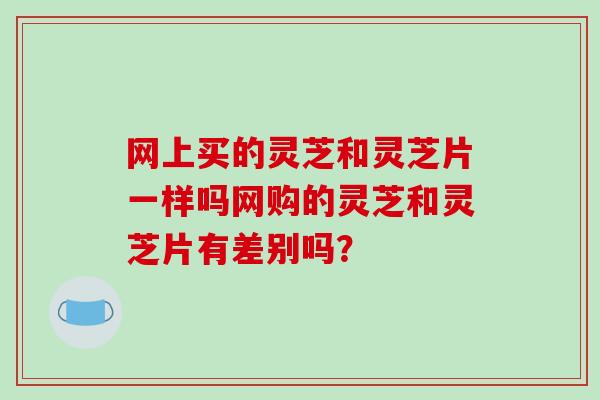 网上买的灵芝和灵芝片一样吗网购的灵芝和灵芝片有差别吗？