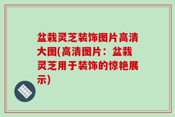 盆栽灵芝装饰图片高清大图(高清图片：盆栽灵芝用于装饰的惊艳展示)