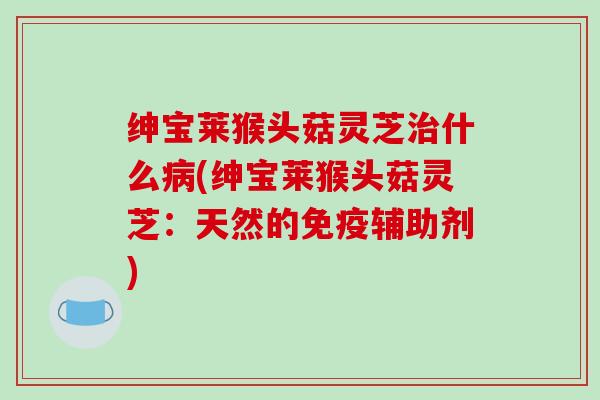 绅宝莱猴头菇灵芝什么(绅宝莱猴头菇灵芝：天然的免疫辅助剂)