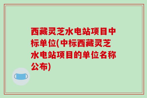 西藏灵芝水电站项目中标单位(中标西藏灵芝水电站项目的单位名称公布)
