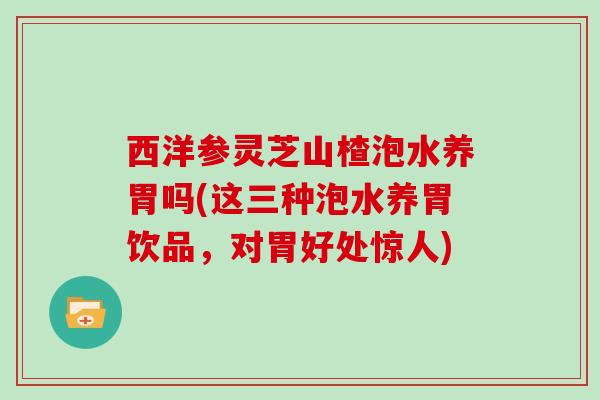 西洋参灵芝山楂泡水养胃吗(这三种泡水养胃饮品，对胃好处惊人)