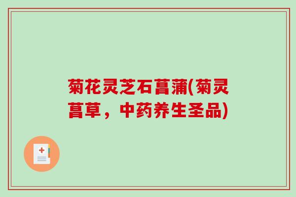 菊花灵芝石菖蒲(菊灵菖草，养生圣品)