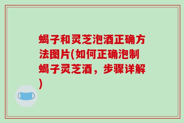 蝎子和灵芝泡酒正确方法图片(如何正确泡制蝎子灵芝酒，步骤详解)