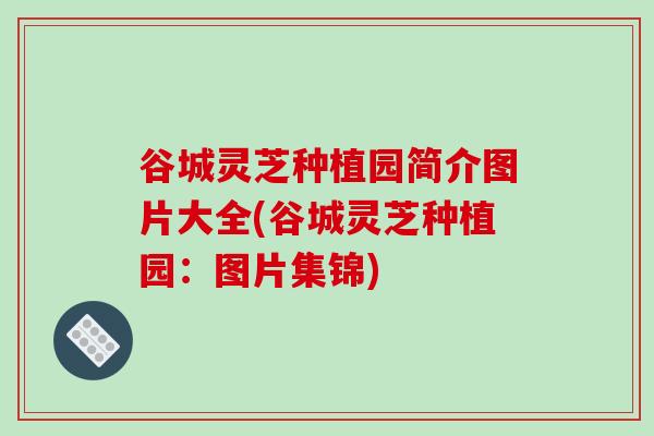 谷城灵芝种植园简介图片大全(谷城灵芝种植园：图片集锦)