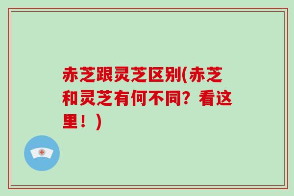赤芝跟灵芝区别(赤芝和灵芝有何不同？看这里！)