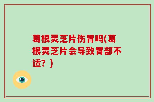 葛根灵芝片伤胃吗(葛根灵芝片会导致胃部不适？)