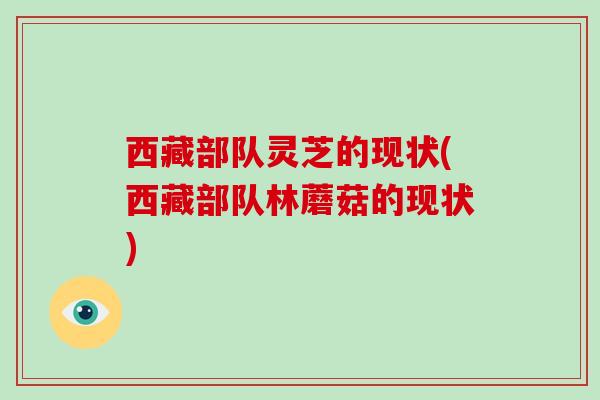 西藏部队灵芝的现状(西藏部队林蘑菇的现状)