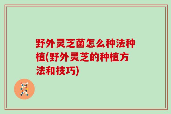 野外灵芝菌怎么种法种植(野外灵芝的种植方法和技巧)