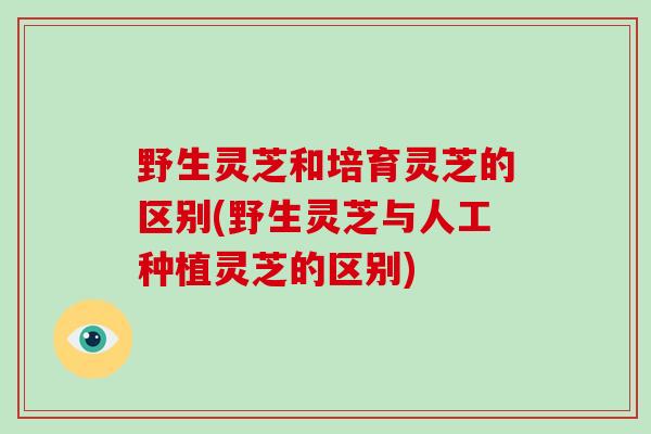 野生灵芝和培育灵芝的区别(野生灵芝与人工种植灵芝的区别)