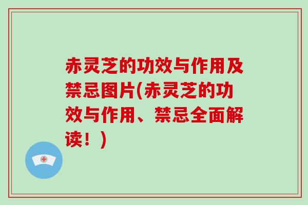 赤灵芝的功效与作用及禁忌图片(赤灵芝的功效与作用、禁忌全面解读！)