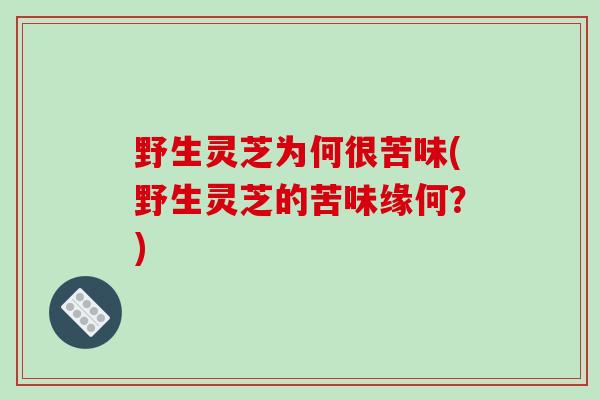 野生灵芝为何很苦味(野生灵芝的苦味缘何？)