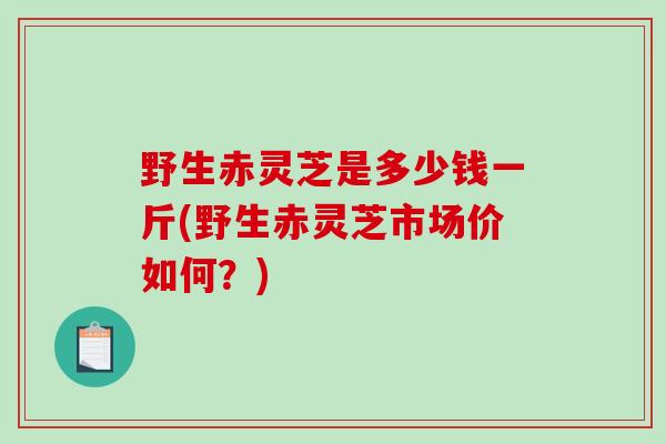 野生赤灵芝是多少钱一斤(野生赤灵芝市场价如何？)
