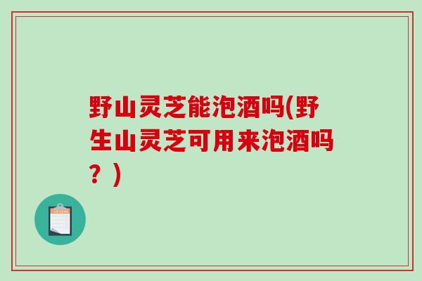 野山灵芝能泡酒吗(野生山灵芝可用来泡酒吗？)